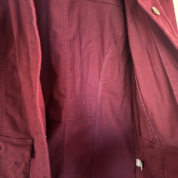 Christopher & Banks Maroon Jacket with Dark Brown corduroy Collar xl - Picture 9 of 12